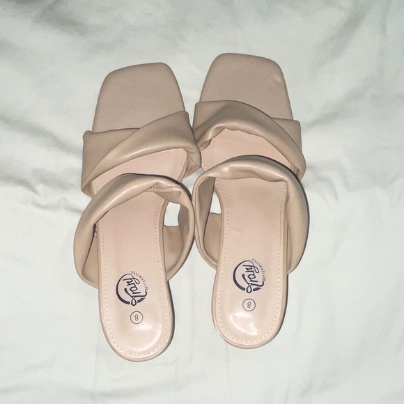 Trary Nude block heel slip ons - Picture 1 of 2